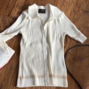 Carbon Ivory Ribbed Button Down Shirt